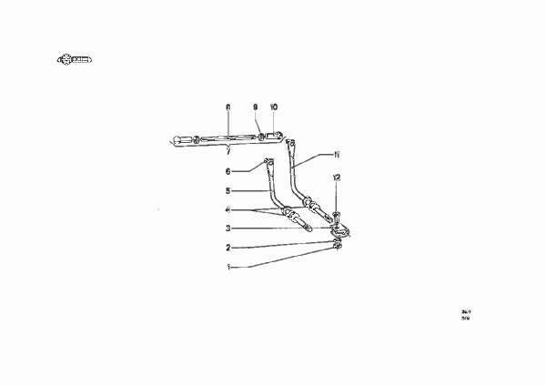 Привод педали акселератора/рычаги и тяги для BMW NK 2000ti 4-Zyl (схема запчастей)