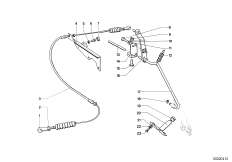 Привод педали акселератора/рычаги и тяги для BMW NK 2000tii 4-Zyl (схема запасных частей)