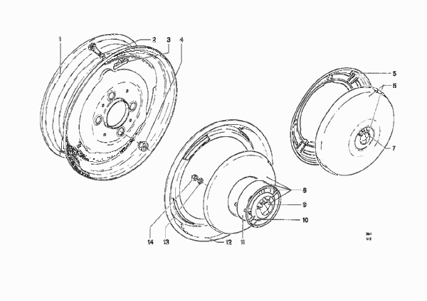 дисковое колесо стальное для BMW NK 1600 4-Zyl (схема запчастей)