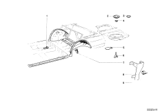 Брызговик Зд/детали днища для BMW NK 2000ti 4-Zyl (схема запасных частей)