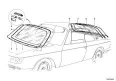 Остекление для BMW NK 2000C M10 (схема запасных частей)