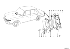 Блок задних фонарей для BMW NK 2000ti 4-Zyl (схема запасных частей)