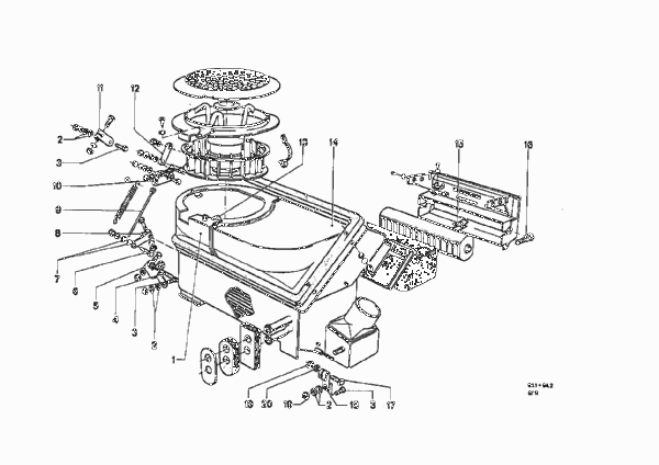 Панель управления отопителя для BMW NK 2000tii 4-Zyl (схема запчастей)