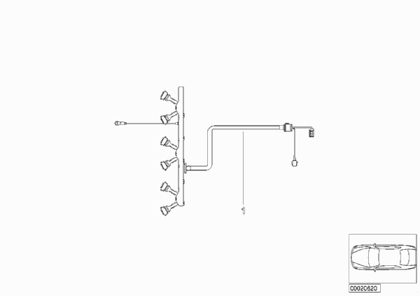 Жгут проводов модуля инжекторов двигат. для BMW E83N X3 3.0d M57N2 (схема запчастей)