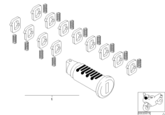 Ремонтный комплект цилиндра замка для BMW R13 F 650 GS Dakar 00 (0173,0183) 0 (схема запасных частей)