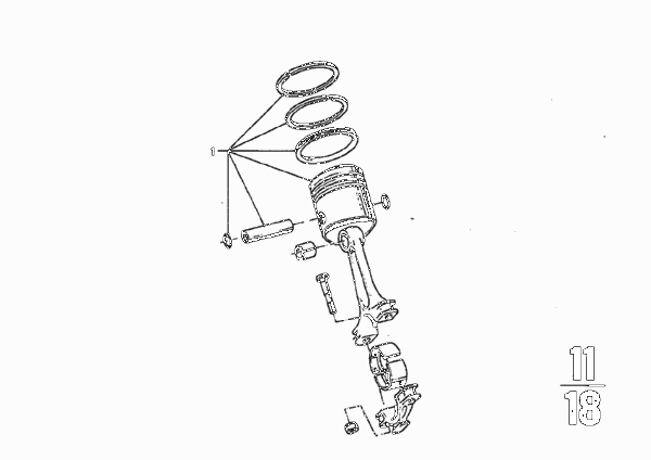 Поршень для BMW E9 3.0CS M30 (схема запчастей)