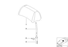 Подголовник заднего сиденья для BMW E46 320Cd M47N (схема запасных частей)
