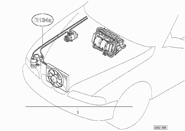 Комплект дооснащ.автом.сист.кондиционир. для BMW E39 525tds M51 (схема запчастей)
