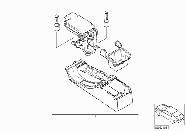Комплект доосн.передним подлокотником для BMW E46 318i N46 (схема запчастей)