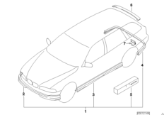 Аэродинамический комплект для BMW E39 525tds M51 (схема запасных частей)