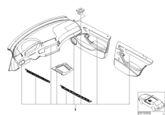 Дооснащение планками Interieur mattchrom для BMW E46 325i M54 (схема запасных частей)