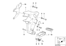 Планка упора для ног/упор для ног Пд для BMW 259E R 850 GS 95 (0403) 0 (схема запасных частей)