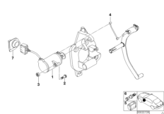 Привод педали акселератора/датчик полож. для BMW E46 320d M47 (схема запасных частей)