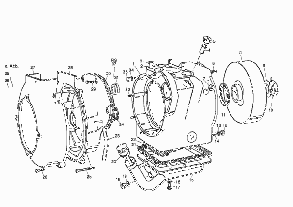 Картер двигателя для BMW ISE Isetta 300 1-Zyl (схема запчастей)