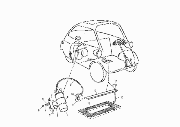 Свеча заж./провод выс.напр./катушка заж. для BMW ISE Isetta 250 1-Zyl (схема запчастей)