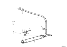 Система выпуска ОГ для BMW ISE Isetta 250 1-Zyl (схема запасных частей)