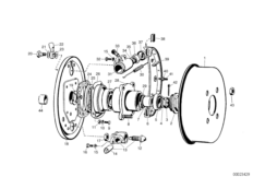 Тормозной механизм переднего колеса для BMW ISE Isetta 250 1-Zyl (схема запасных частей)