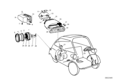 Блок задних фонарей для BMW ISE Isetta 300 1-Zyl (схема запасных частей)