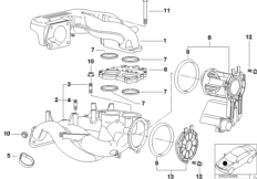 Система впуска для BMW E36 316i 1.9 M43 (схема запасных частей)
