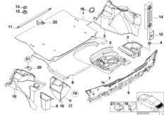 Обшивка багажного отделения для BMW E36 318ti M44 (схема запасных частей)