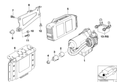 Гидроагрегат ABS/ЭБУ/кронштейн для BMW E36 318ti M42 (схема запасных частей)