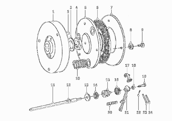 Ведомый диск сцепления для BMW T25 R25/2 0 (схема запчастей)