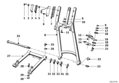 Маятниковая вилка Пд для MOTO T26 R26 0 (схема запасных частей)