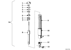 амортизационная стойка Зд для MOTO T26 R26 0 (схема запасных частей)