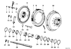 Тормозные механизмы для MOTO T25 R25 0 (схема запасных частей)