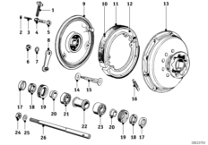 Тормозные механизмы для BMW T25 R25/2 0 (схема запасных частей)
