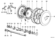 Тормозные механизмы для MOTO T25 R25/3 0 (схема запасных частей)