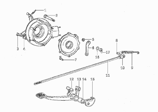Тормозные механизмы задних колес для BMW T24 R24 0 (схема запчастей)