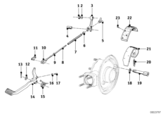 Тормозной механизм заднего колеса для BMW T27 R27 0 (схема запасных частей)