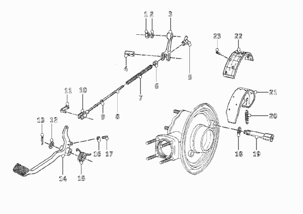 Тормозной механизм заднего колеса для BMW T26 R26 0 (схема запчастей)