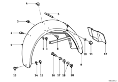 Брызговик заднего колеса дополн.элементы для MOTO T26 R26 0 (схема запасных частей)
