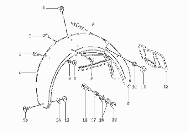 Брызговик заднего колеса дополн.элементы для MOTO T26 R26 0 (схема запчастей)