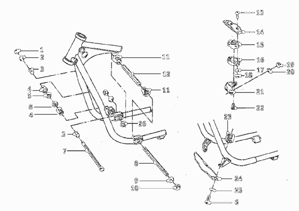 Подвеска двигателя для MOTO T24 R24 0 (схема запчастей)