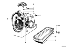 Картер двигателя для MOTO T51 R51/2 0 (схема запасных частей)