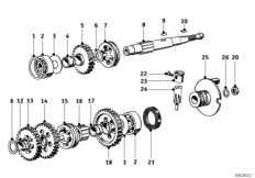 4-ступенчатая КПП для MOTO T67 R67/2/3 0 (схема запасных частей)