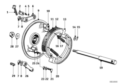 Тормозной механизм переднего колеса для BMW T68 R68 0 (схема запасных частей)