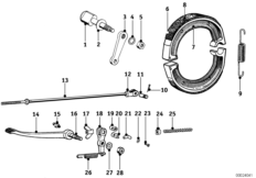 Тормозной механизм заднего колеса для MOTO T67 R67/2/3 0 (схема запасных частей)