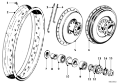 Колесо со спицами для MOTO T68 R68 0 (схема запасных частей)