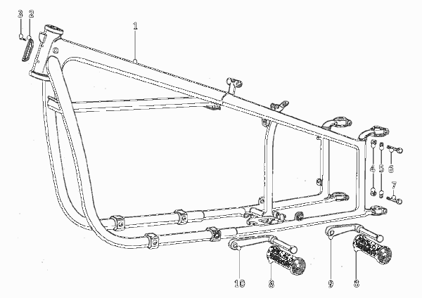 Рама передняя часть для BMW T68 R68 0 (схема запчастей)
