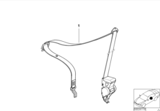 Ремень безопасности для BMW E36 M3 3.2 S50 (схема запасных частей)