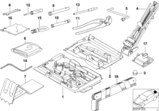 Бортовой инструмент/ домкрат для BMW Z3 Z3 M3.2 S50 (схема запасных частей)