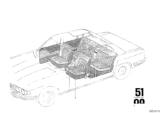 Обивка на метры для BMW E9 3.0CS M30 (схема запасных частей)