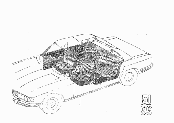Обивка на метры для BMW E9 3.0CSiL M30 (схема запчастей)