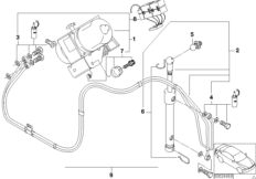 Э/гидр.детали скл.верха с э/гидр.прив. для BMW Z3 Z3 2.0 M52 (схема запасных частей)