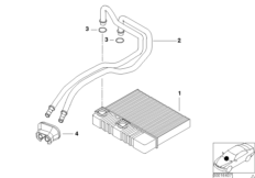 Нагревательный элемент кондиционера для BMW E46 328i M52 (схема запасных частей)