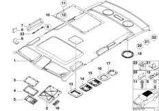 Потолок / поручень для BMW E39 525tds M51 (схема запасных частей)